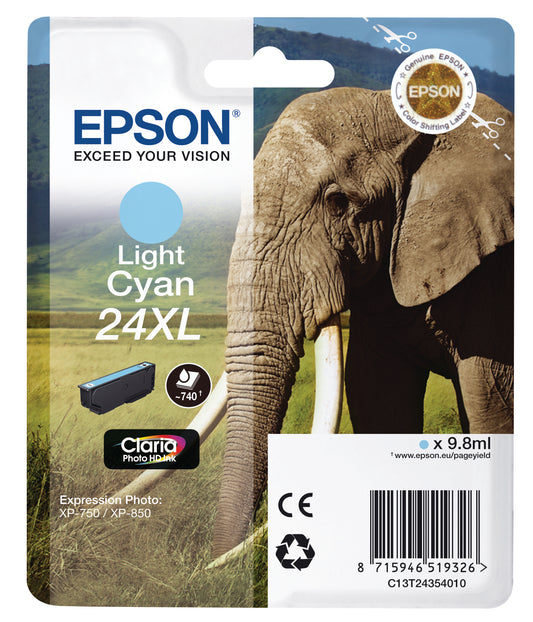 EPSON Tintenpatrone 24XL light cyan T243540 XP 750/850 500 Seiten