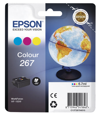 EPSON Tintenpatrone color T267040 Workforce WF-100W 200 Seiten