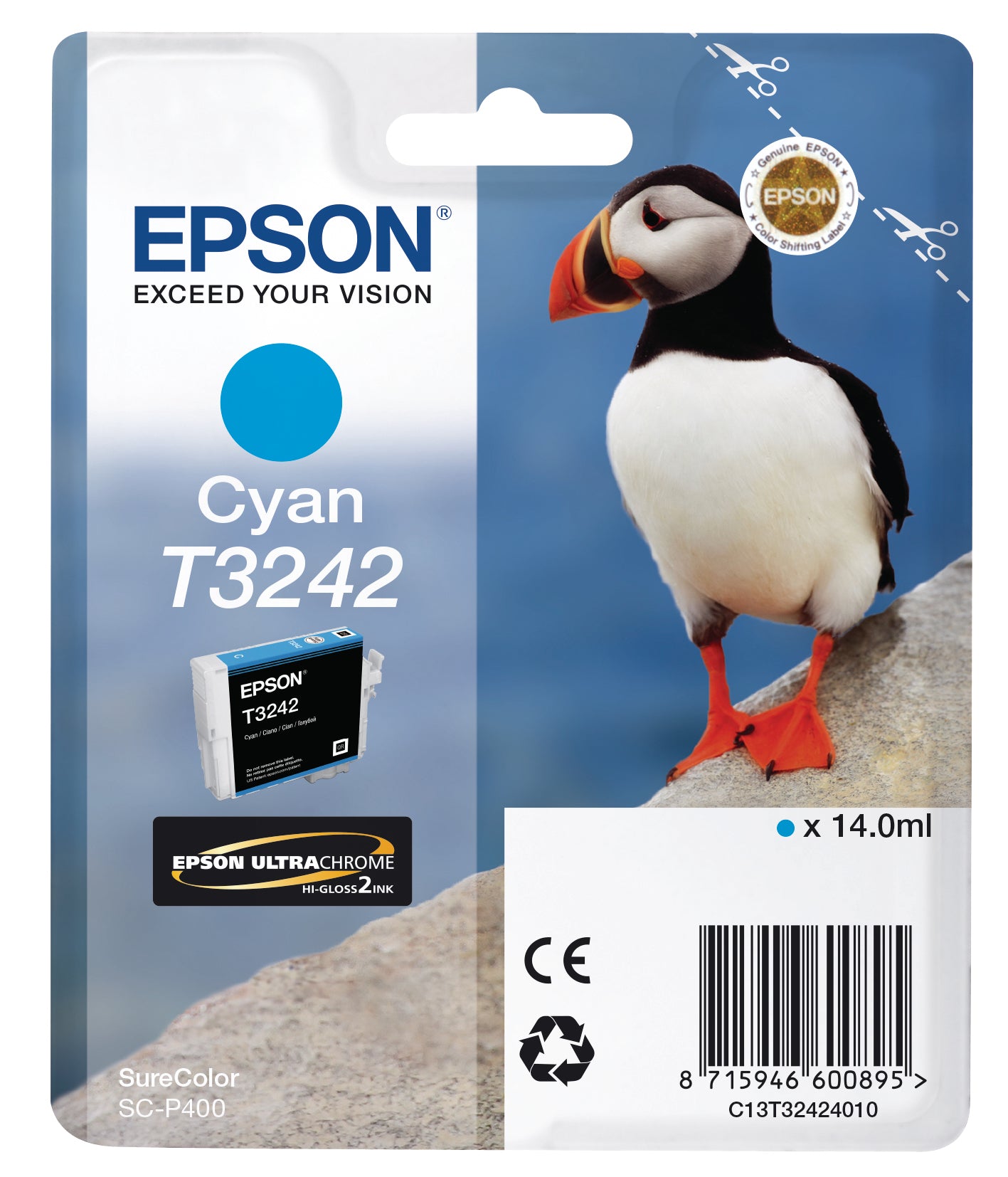 EPSON Tintenpatrone cyan T324240 SureColor SC-P400 14ml