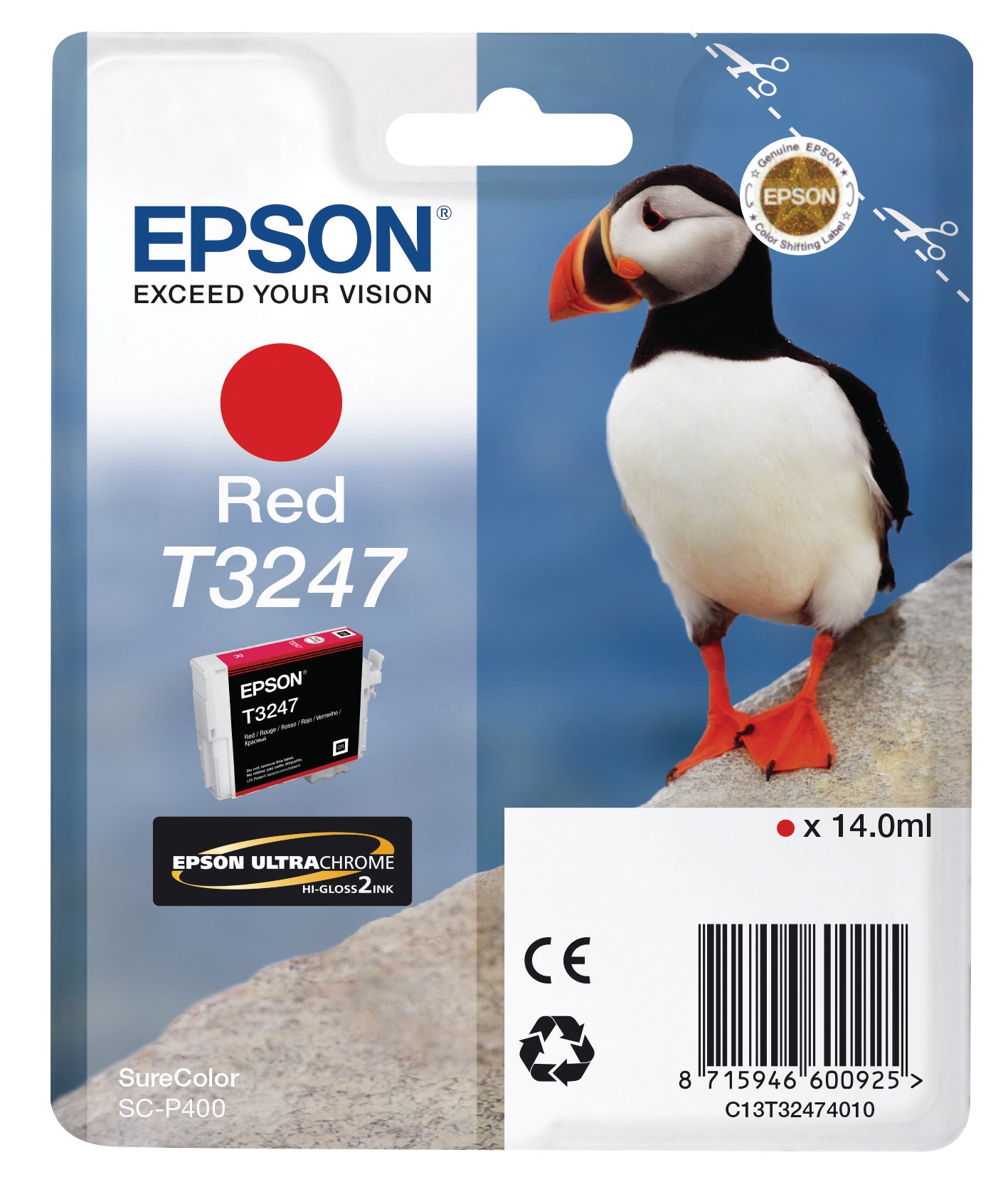 EPSON Tintenpatrone rot T324740 SureColor SC-P400 14ml