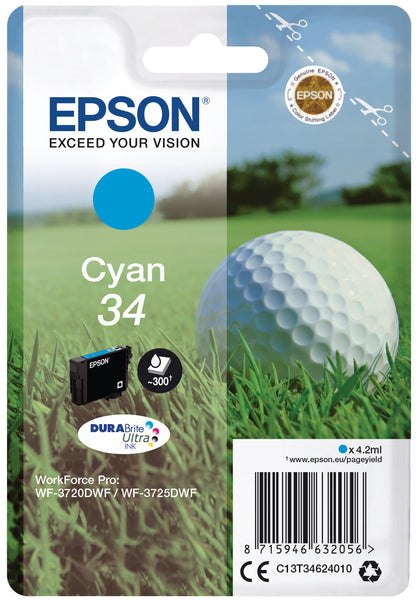 EPSON Tintenpatrone cyan T346240 WF-3720/3725DWF 300 Seiten