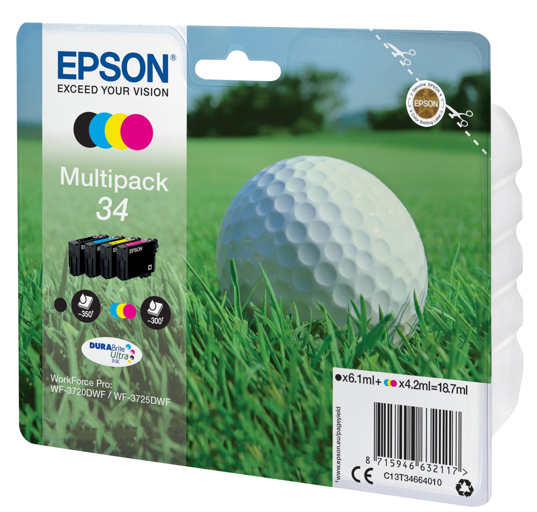 EPSON Multipack Tinte CMYBK T346640 WF-3720/3725DWF 4-color