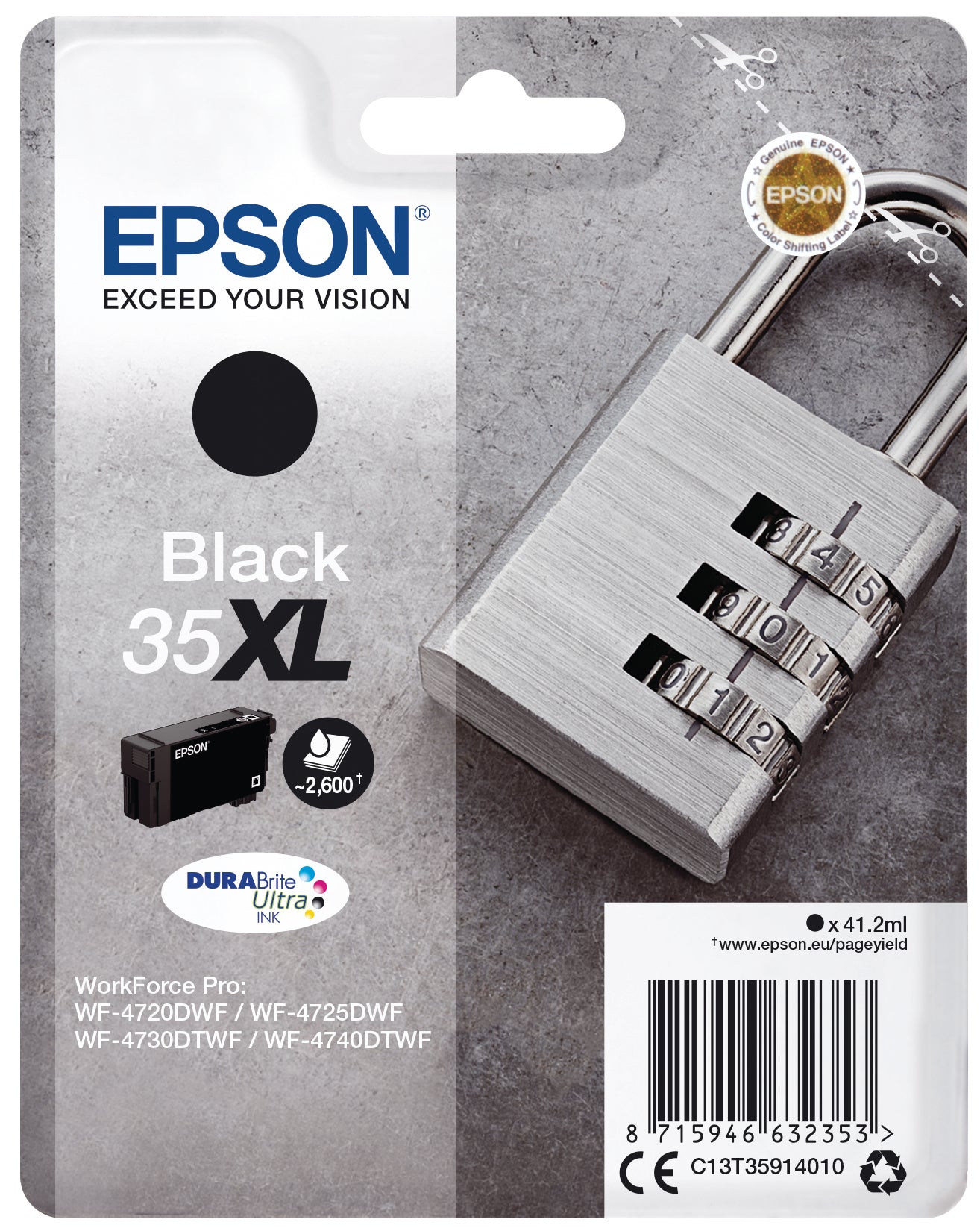 EPSON Tintenpatrone XL schwarz T359140 WF-4720/4725DWF 2600 Seiten