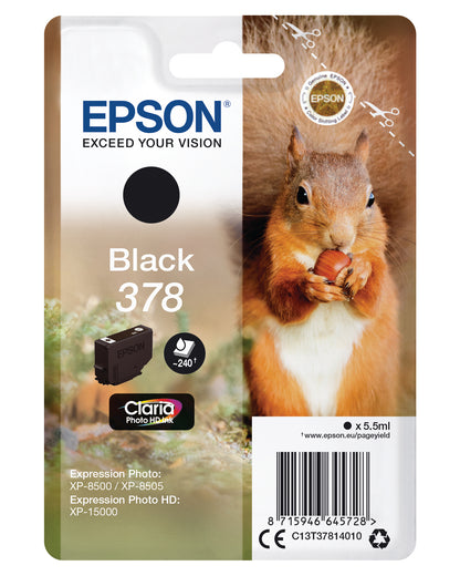 EPSON Tintenpatrone 378 schwarz T378140 XP-8500/8505/15000 240 Seiten