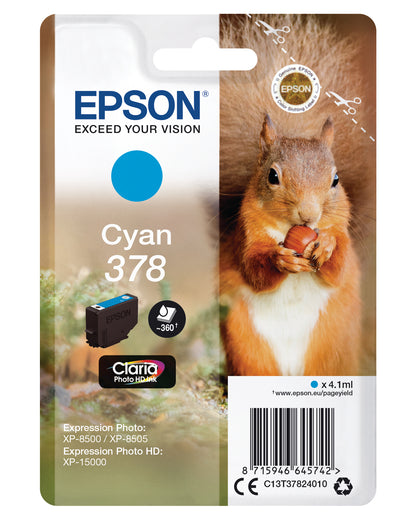 EPSON Tintenpatrone 378 cyan T378240 XP-8500/8505/15000 360 Seiten