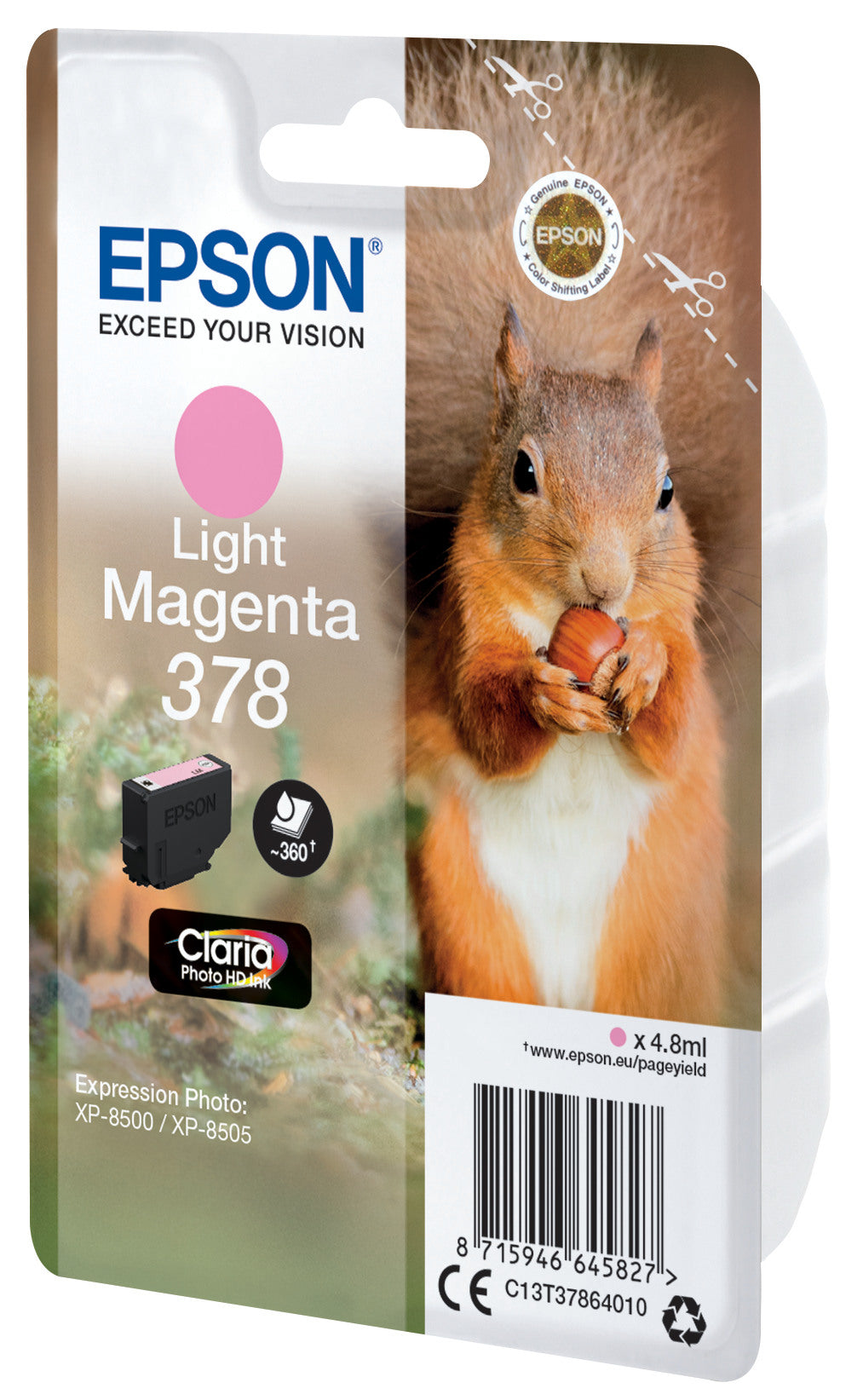 EPSON Tintenpatrone 378 li.magenta T378640 XP-8500/8505 360 Seiten