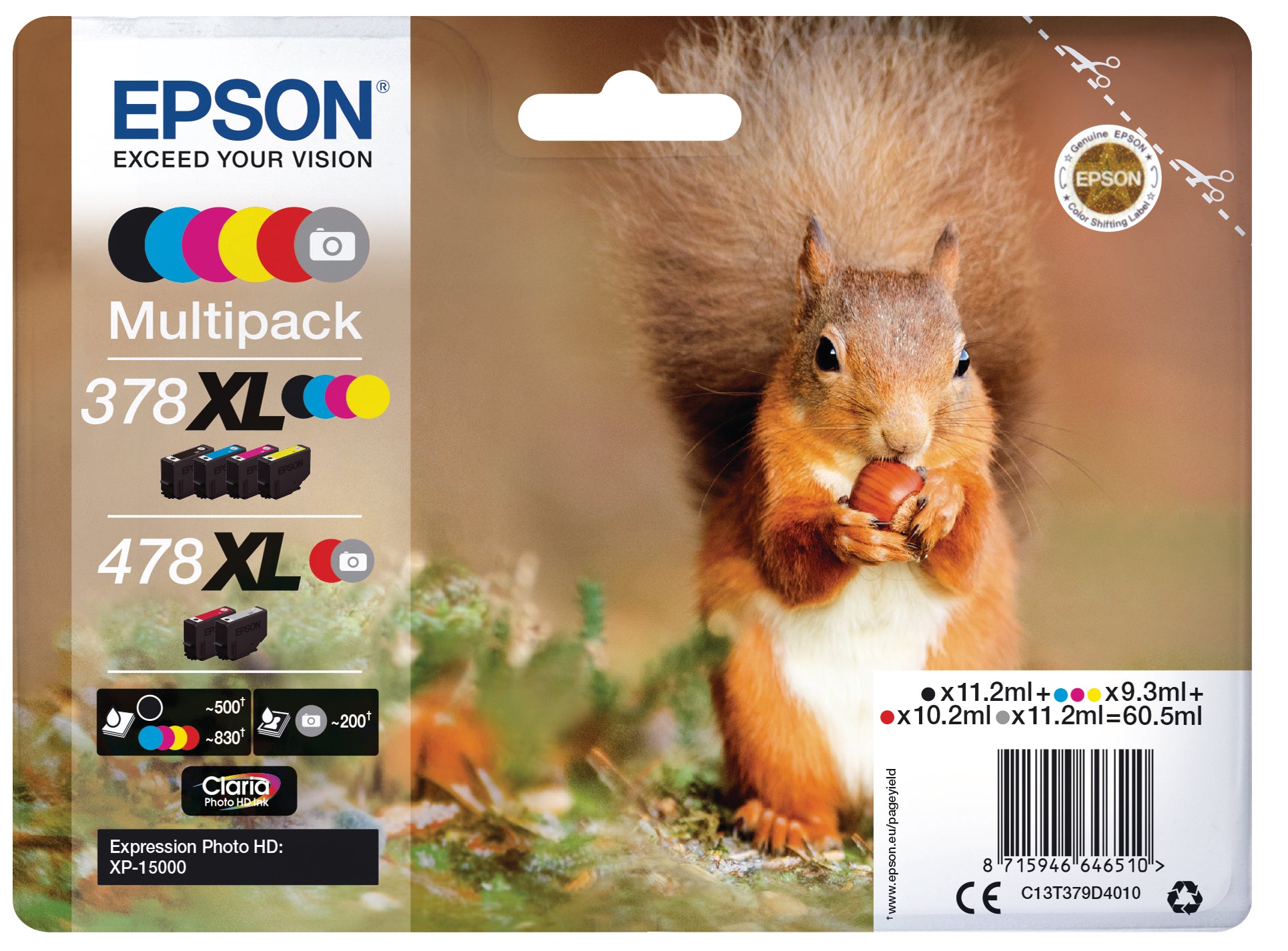 EPSON Multipack Tinte 478XL 6-color T379D40 XP-15000