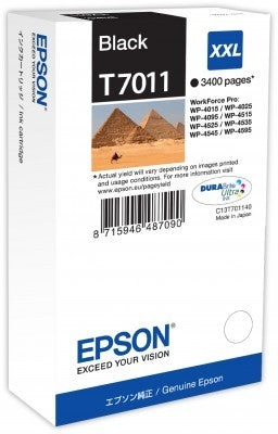 EPSON Tintenpatrone XXL schwarz T701140 WP 4000/4500 3'400 Seiten