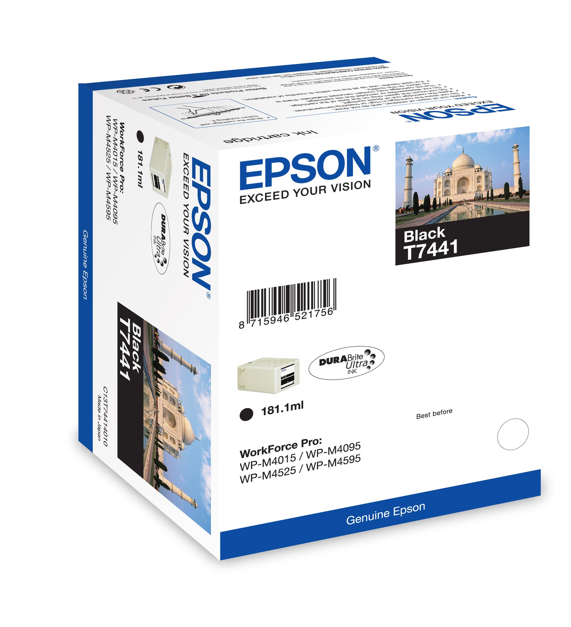 EPSON Tintenpatrone XL schwarz T74414010 WP M4000/4500 10'000 Seiten