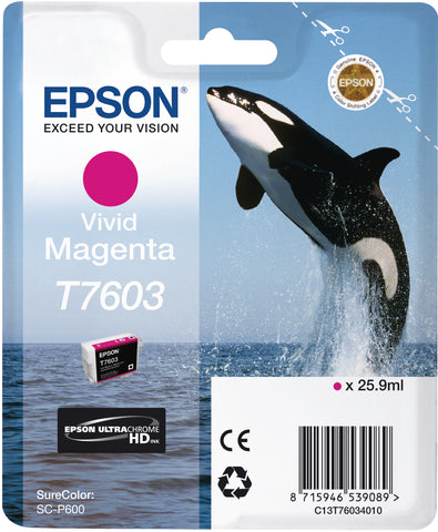 EPSON Tintenpatrone vivid magenta T76034N10 SureColor P 600 25,9ml