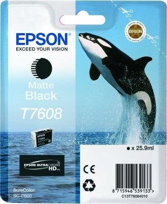 EPSON Tintenpatrone matte schwarz T760840 SureColor P 600 25,9ml