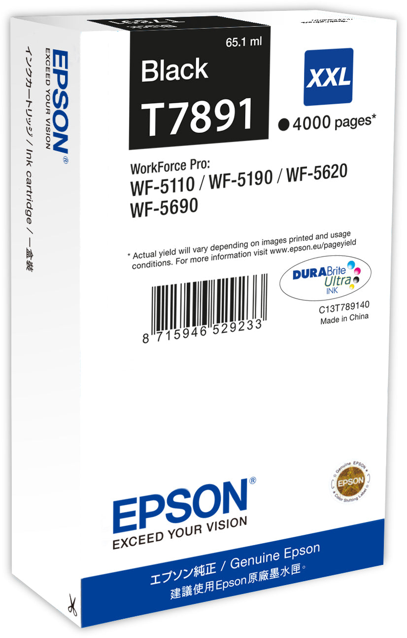 EPSON Tintenpatrone XXL schwarz T789140 WF 5110/5620 4000 Seiten