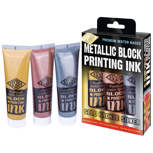 ESSDEE PREMIUM LINOL-DRUCKFARBEN SET 3 METALLIC FARBTONEN 10