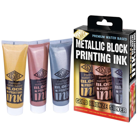 ESSDEE PREMIUM LINOL-DRUCKFARBEN SET 3 METALLIC FARBTONEN 10