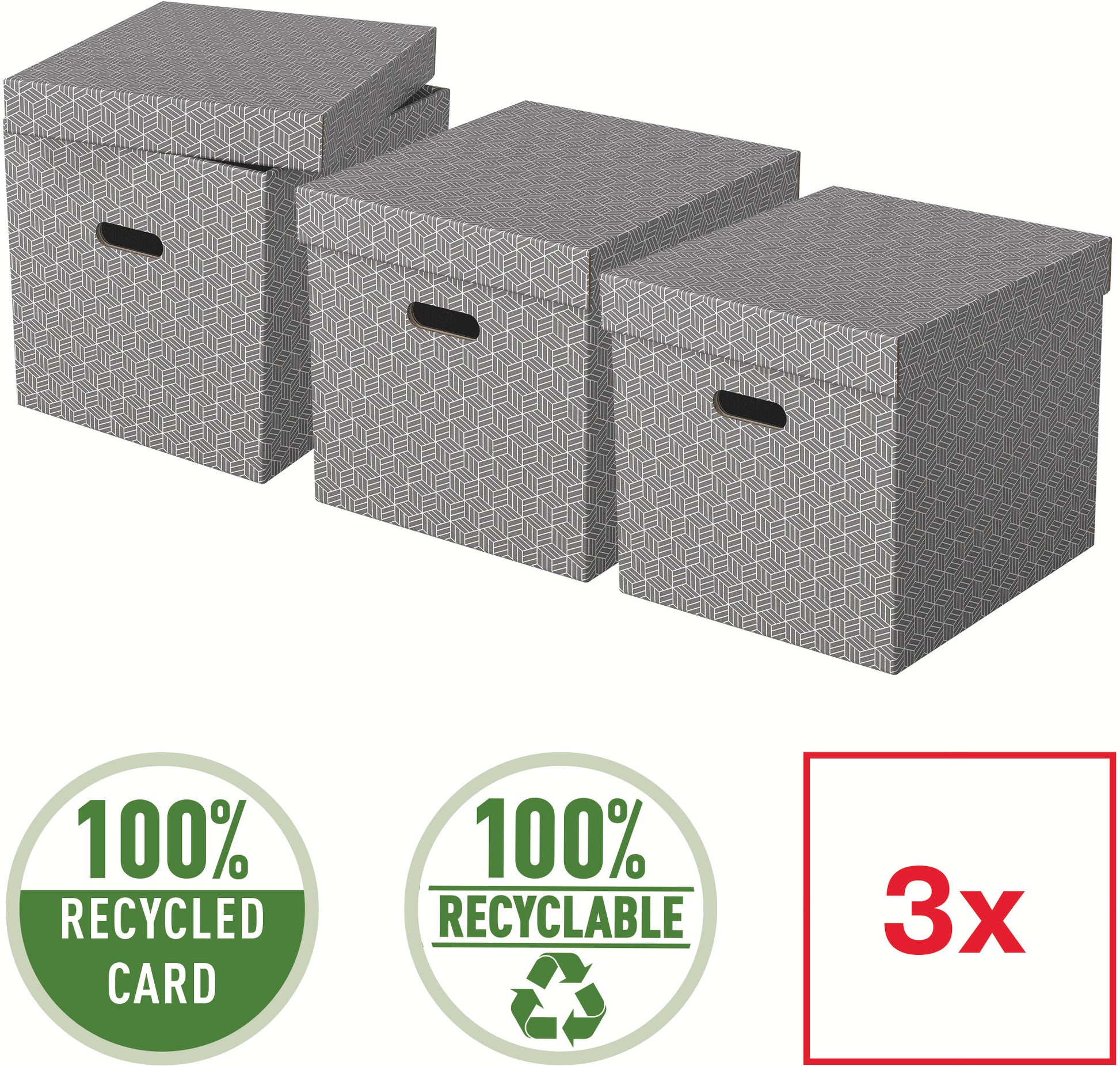 ESSELTE Aufbewahrungsboxen Home Cube 628289 365x320x315mm, grau 3 Stk