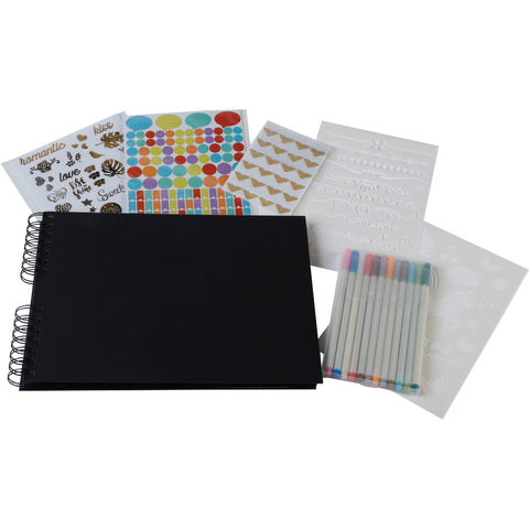EXACOMPTA Kit Scrapbooking 32x22cm 16801E schwarz 70 Seiten