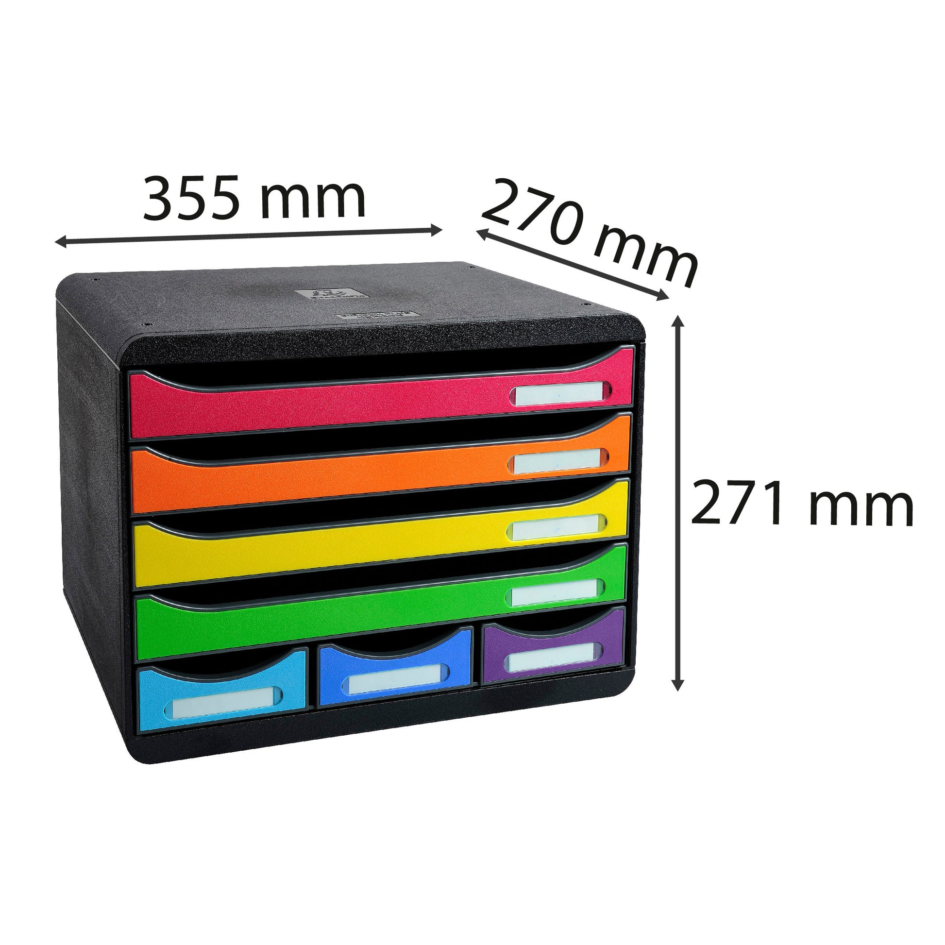 EXACOMPTA Schubladenbox Store-Box Mini 307798D schwarz/Regenbogen, 7 Schubl.