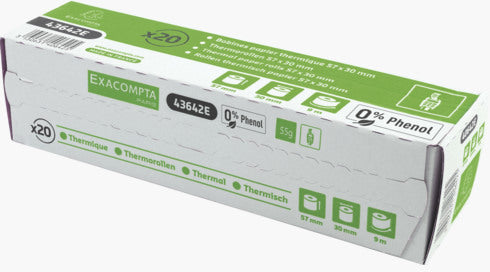 EXACOMPTA Thermorolle 10 Stück 40753E 57x40mmx18m für Kasse