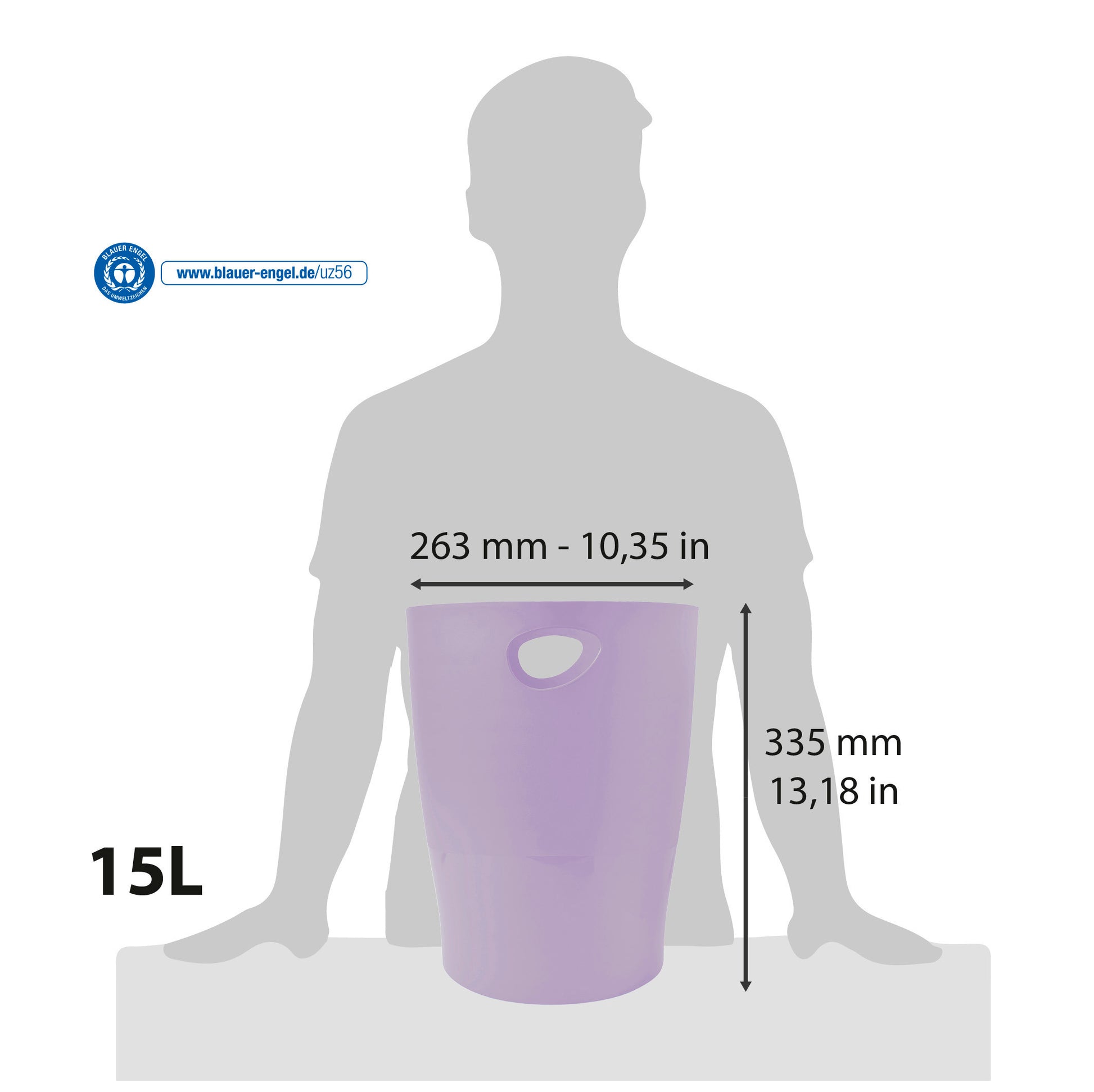 EXACOMPTA Papierkorb Ecobin 15 l 45364D Aquarel, malve