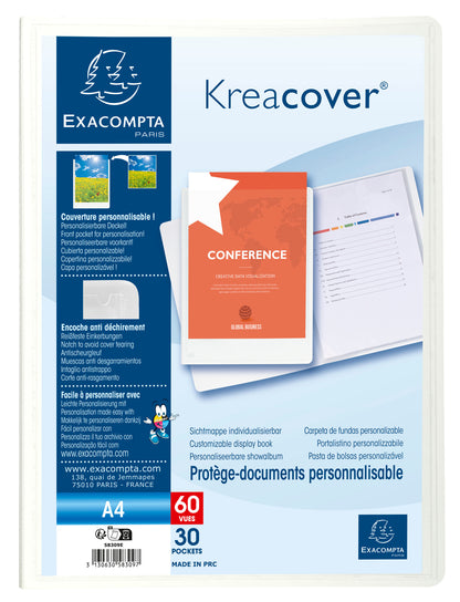 EXACOMPTA Sichtbuch KC A4 58309E weiss 30 Taschen