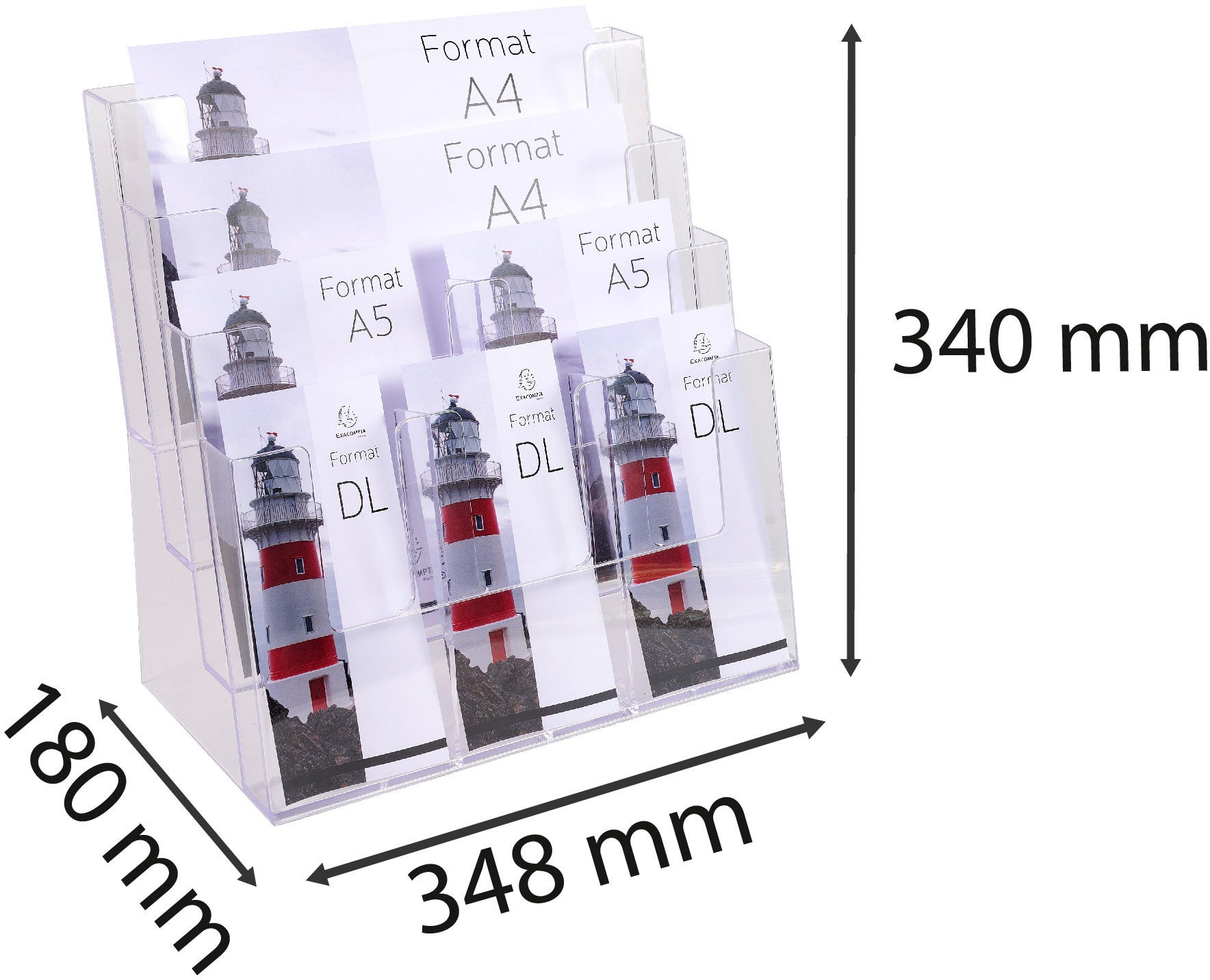 EXACOMPTA Prospekthalter Multi Format 74258D transparent