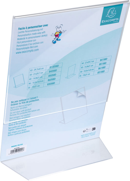 EXACOMPTA Tischaufsteller A4 84058D transparent hoch/quer