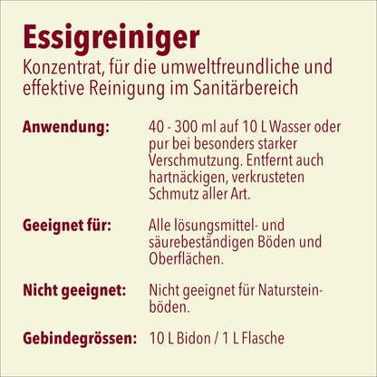 Essigreiniger, grün, ph <3, 10 Liter