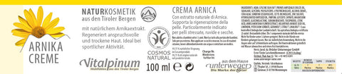 Unterweger Arnika Крем 100ml – Натуркосметика для догляду за м'язами та сухою шкірою з впливом на поліпшення кровообігу