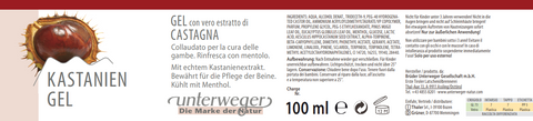 Каштановий гель Унтервегер – Користь для догляду за ногами і венами