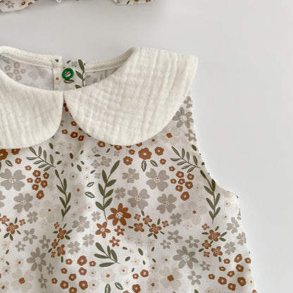 Cotton Body with Floral Print and headband