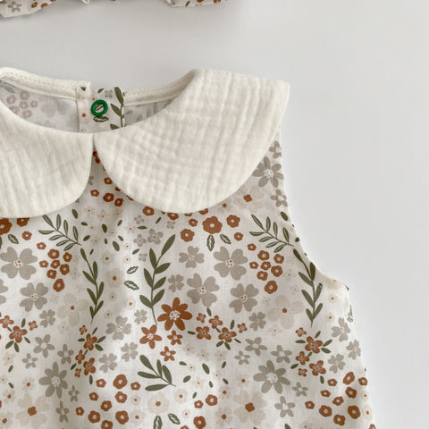 Cotton Body with Floral Print and headband
