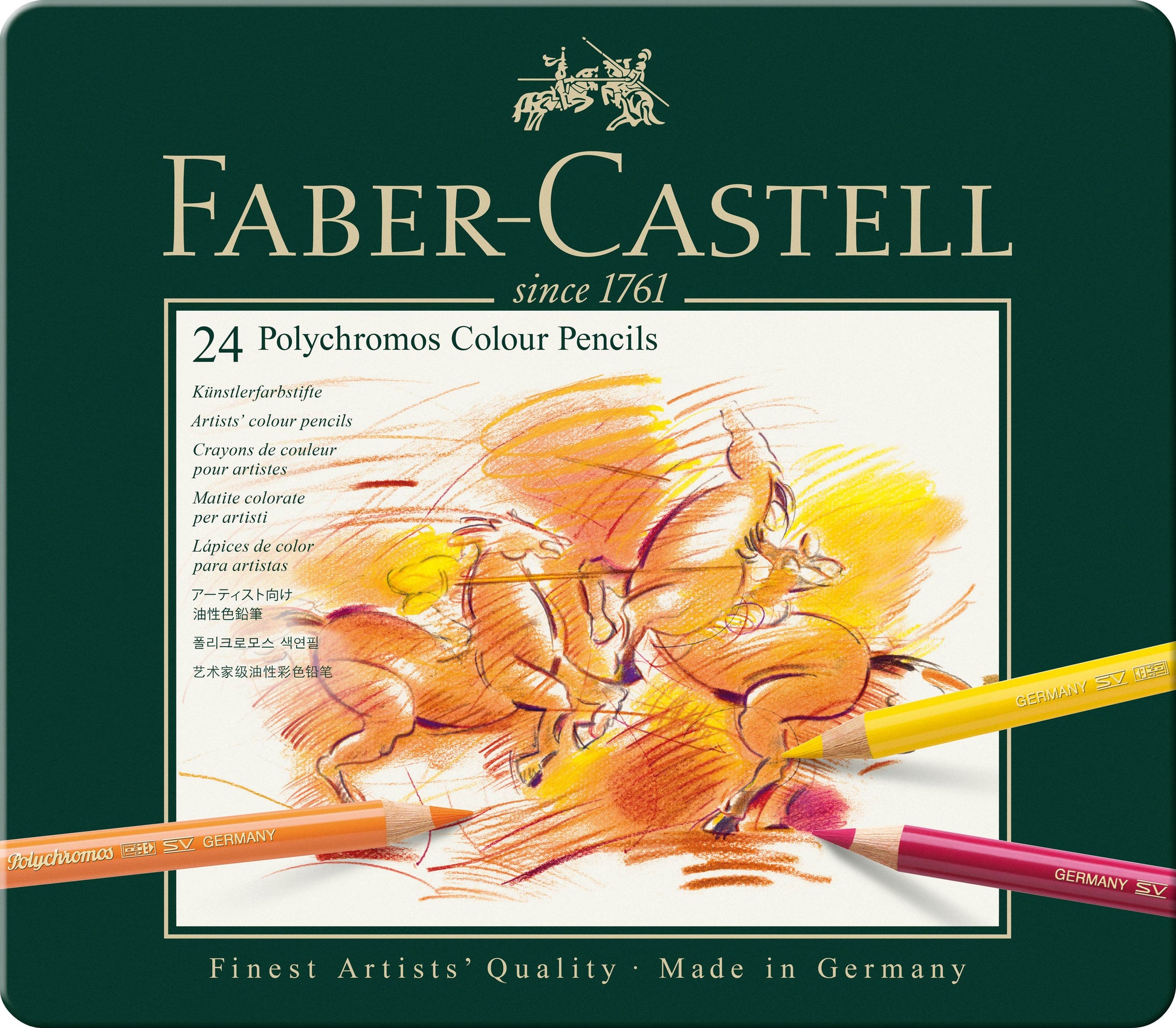 FABER-CASTELL Farbstift 110024 Polychromos 24er Metalletui