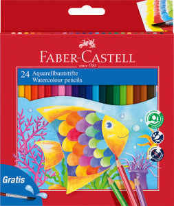 FABER-CASTELL Farbstift Kinder Aquarell 114425 24er Etui