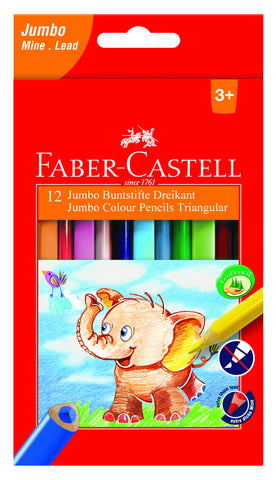 FABER-CASTELL Farbstifte dreikant Jumbo 116501 5.4mm, 12er Karton
