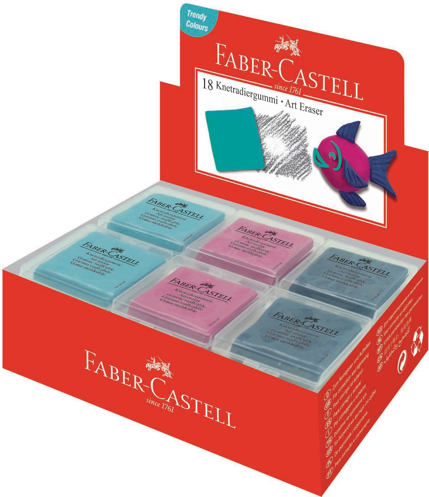 FABER-CASTELL Radierer Art Eraser 127124 farbig assortiert