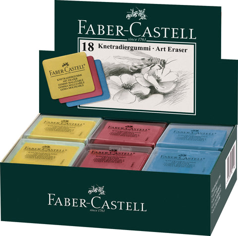 FABER-CASTELL Knetgummi 38x35x8mm 127321 farbig ass.