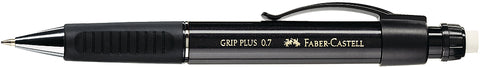 FABER-CASTELL Druckbleistift GRIP PLUS HB 130733 schwarz met., Radierer 0.7mm