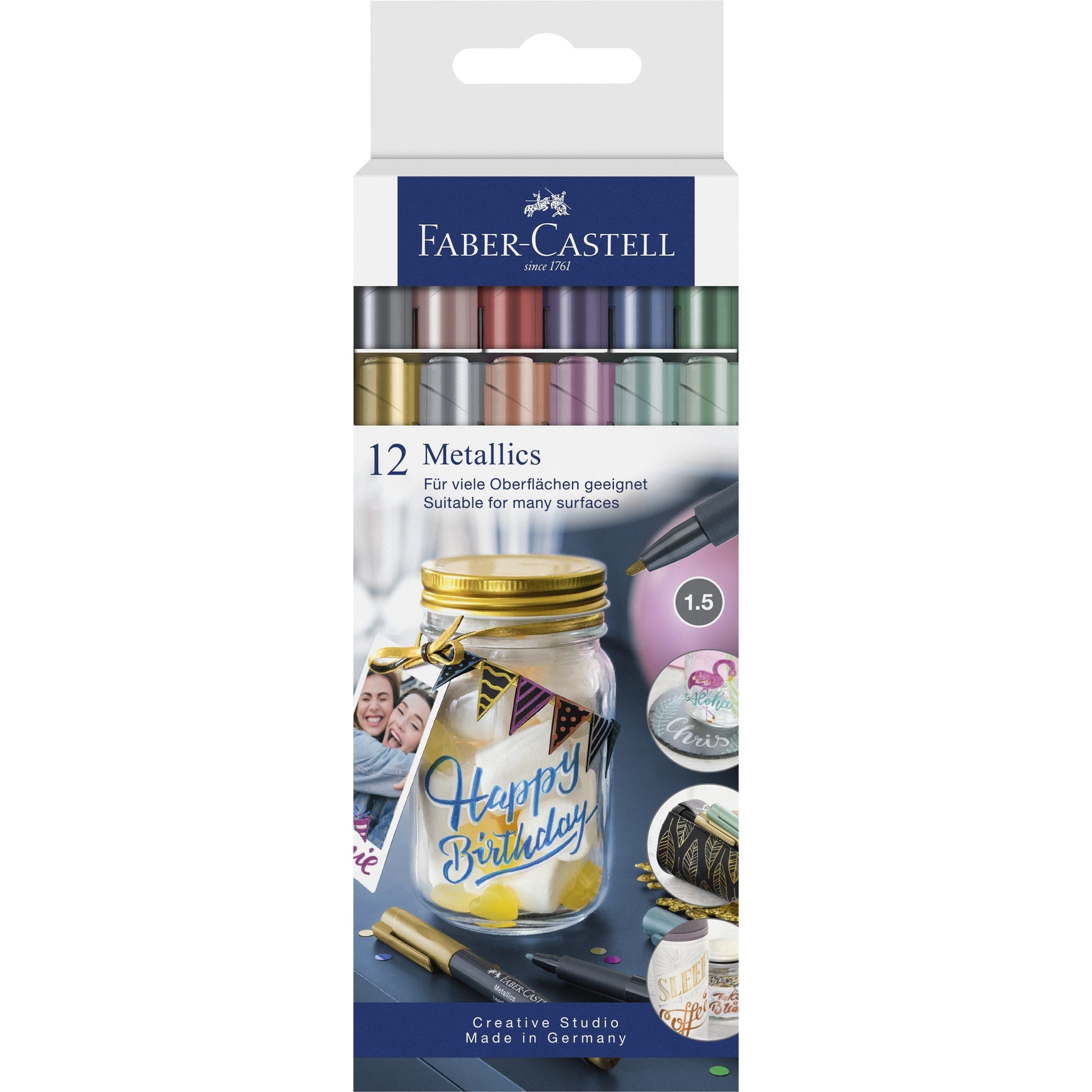 FABER-CASTELL Metallics Set 1.5mm 160713 assortiert 12 Stück