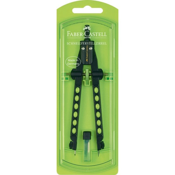 FABER-CASTELL Schnellverstellzirkel Factory 174335 Neonfarben im 3D Design