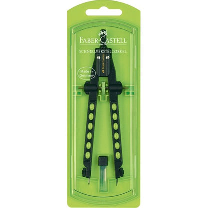 FABER-CASTELL Schnellverstellzirkel Factory 174335 Neonfarben im 3D Design