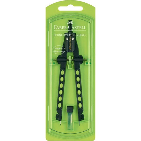 FABER-CASTELL Schnellverstellzirkel Factory 174335 Neonfarben im 3D Design