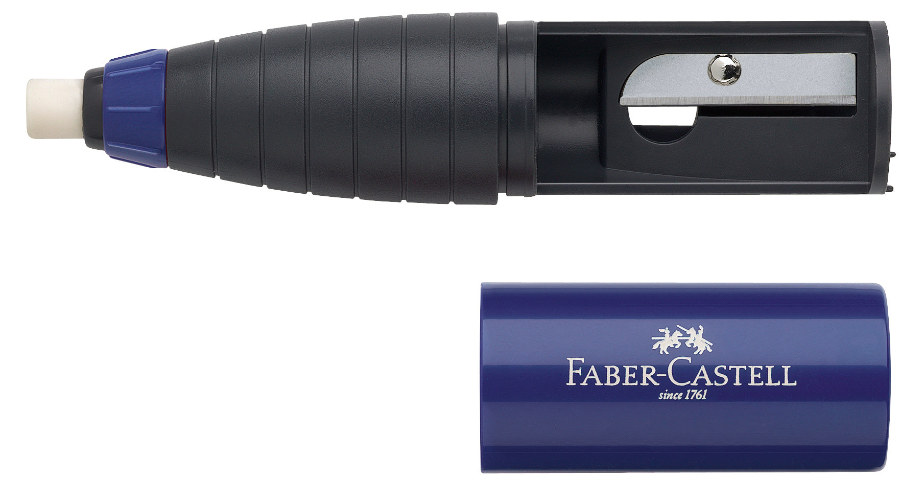 FABER-CASTELL Radierer-Spitzer Kombi 184401 rot/blau, ass.
