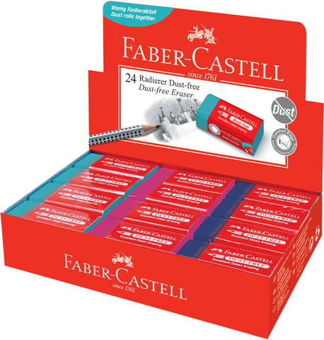 FABER-CASTELL Radierer Trend Dust-Free 187221 3 Farben assortiert