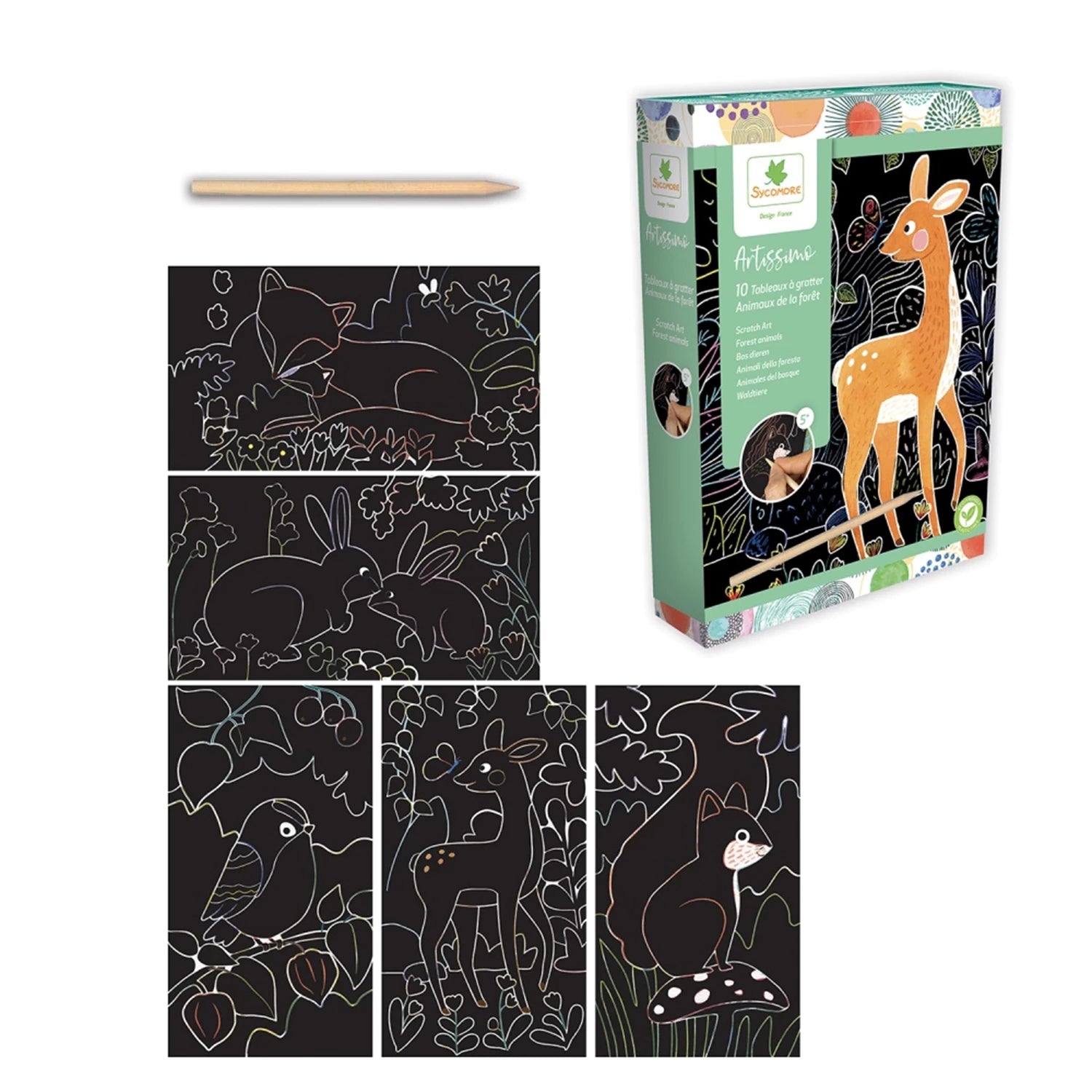 ARTISSIMO PM SCRATCH ART ANIMAUX DE LA FORET (FR-DE-IT)