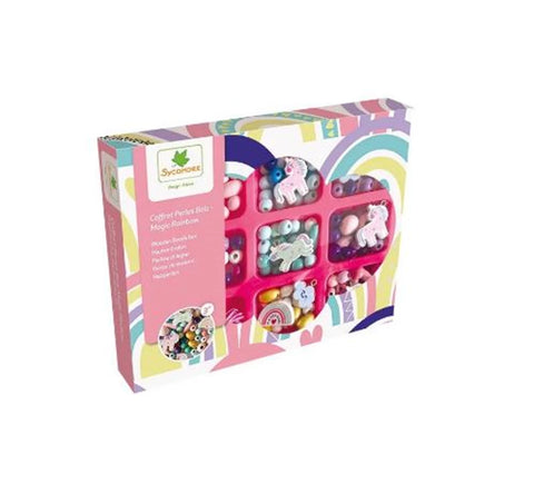 COFFRET PERLES BOIS MAGIC RAINBOW (FR-DE-IT)