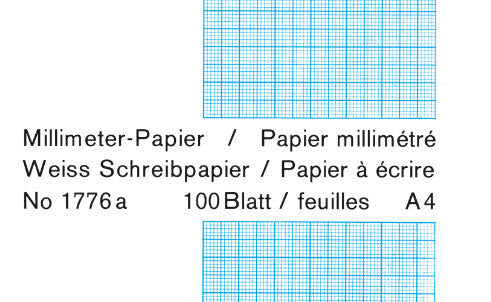 FAVORIT Milimeterpapier Block A4 1776a weiss, 1mm, 80g/m2 100 Blatt