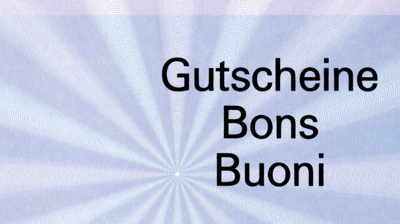 FAVORIT Geschenk-Gutscheine D/F/I 2059blau blau,20.5x10.5cm,Block à 25Bl.