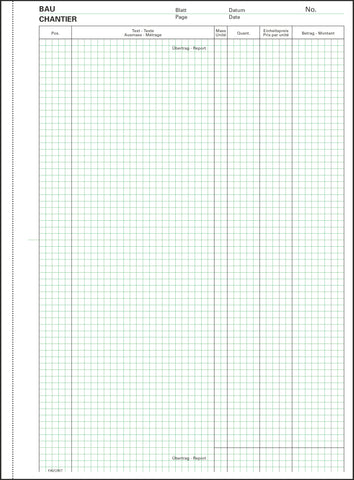 FAVORIT Devis Ausmassbuch D/F A4 2078 OK weiss 50x2 Blatt