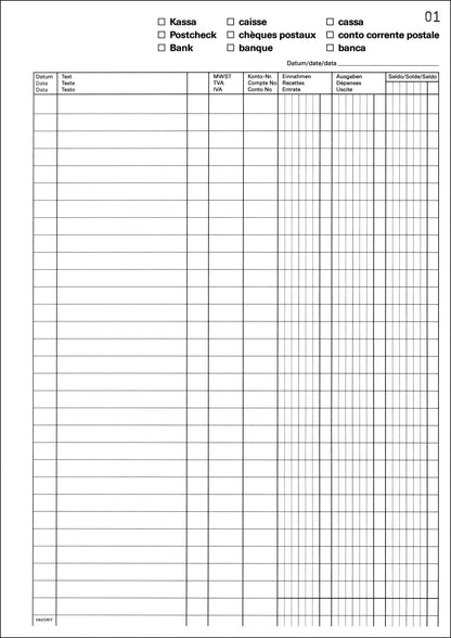 FAVORIT Kassabuch MwSt A4 354OK 50x2 Blatt