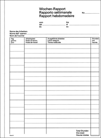 FAVORIT Wochen-Rapport D/F/I A5 507 weiss 50x2 Blatt